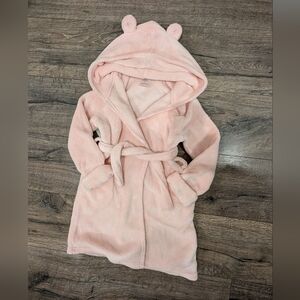 Gap Size 5 Robe Girls Soft Pink Hooded Bear Ears Cozy